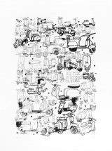All The Scooters In Rome Screenprint