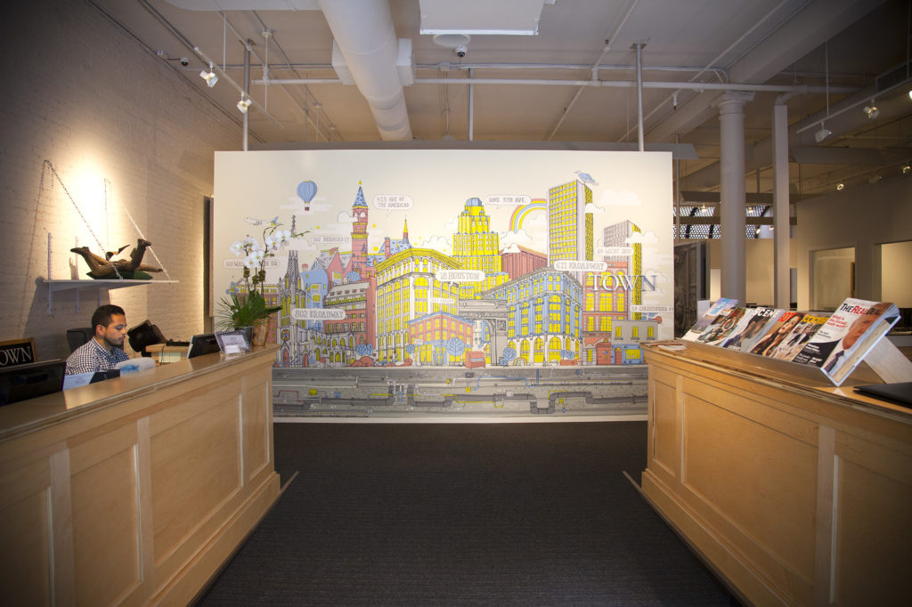 Town Real Estate office mural NYC